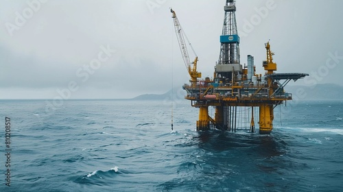 Extracting the Deep: Offshore Oil Rig Pumps Crude Oil from the Ocean Floor