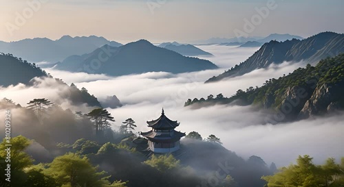 Chinese scenery landscape mountain outdoors. photo