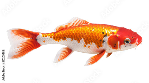 Koi Fish isolated on transparent png background. Generative ai