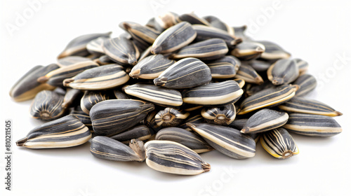 Natural sunflower seeds isolated on white background -