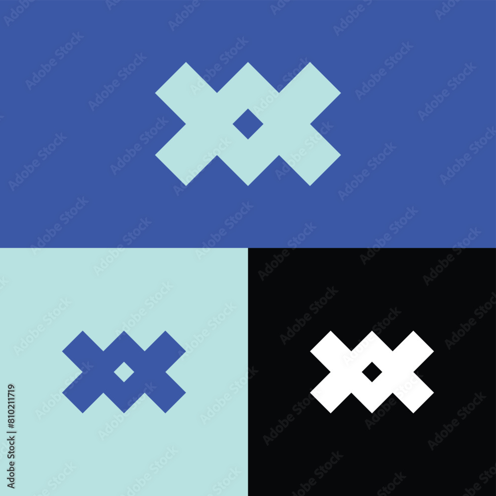 modern logo combining two crosses, suitable for music festival brand logos. modern logo combining two crosses, suitable for music festival brand logos.