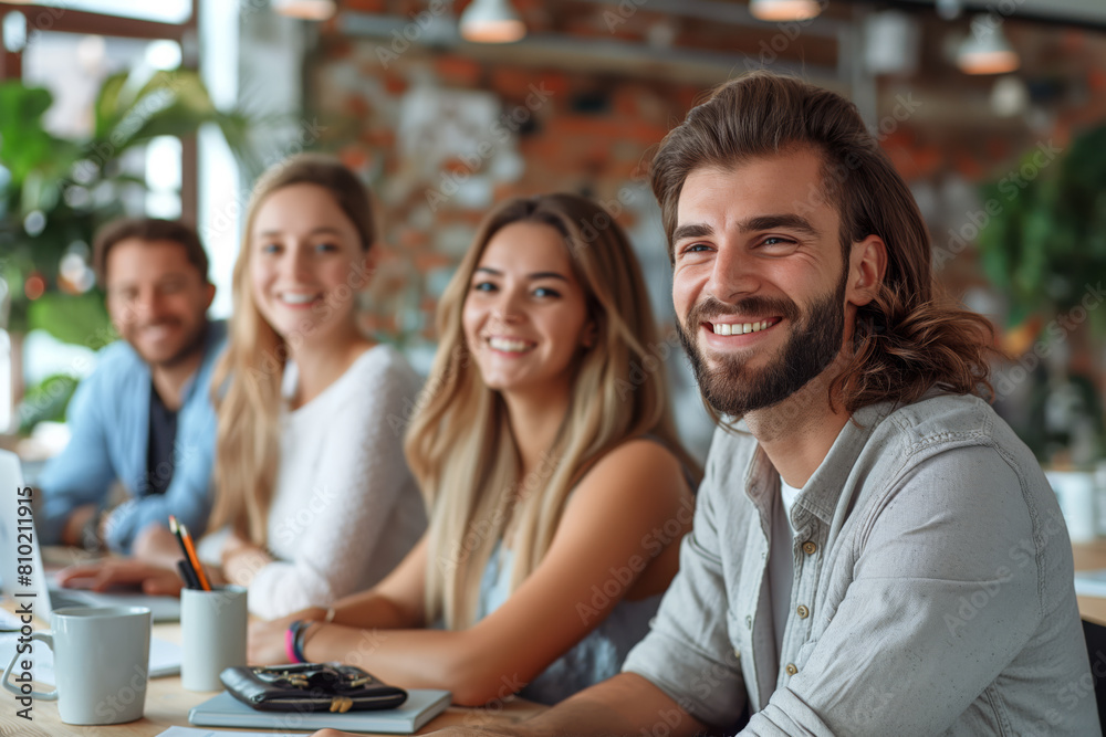 Happy group of friends enjoying a meeting at a cafe Happy group of friends enjoying a meeting at a cafe