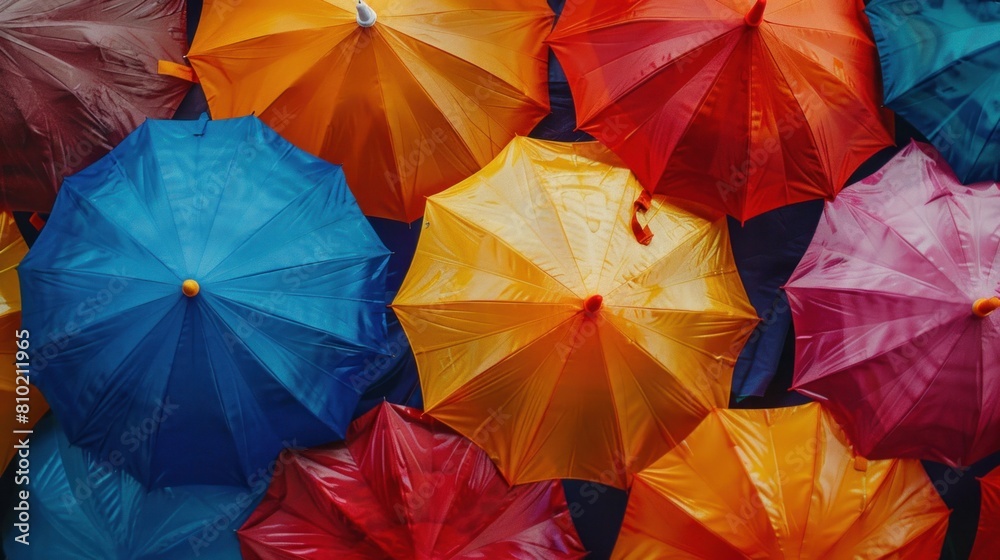 brightly colored umbrellas
