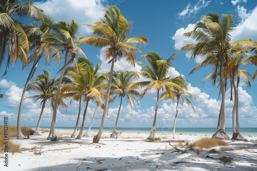palm trees in summer on a beach in Mexico © The Picture House