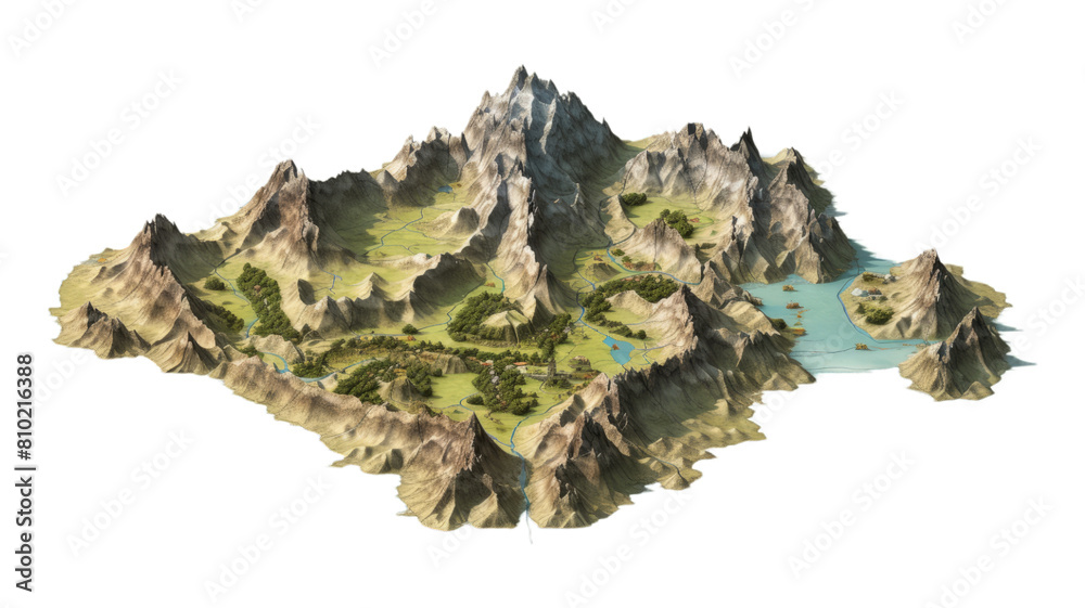 Obraz premium map isolated on transparent png background. Generative ai