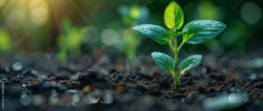 Leaf, grow and plant in nature, farm and mockup space in environment, earth and bokeh in soil outdoor. Agriculture, dirt and field for carbon footprint, sustainability and project for food in garden Leaf, grow and plant in nature, farm and mockup space in environment, earth and bokeh in soil outdoor. Agriculture, dirt and field for carbon footprint, sustainability and project for food in garden