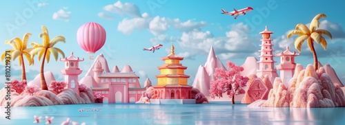3d travel website banner concepts travel banner " ai generated "