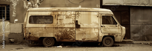 Vintage abandoned van