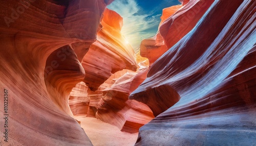 panoramic canyon antelope slot canyon near page arizona america abstract background concept