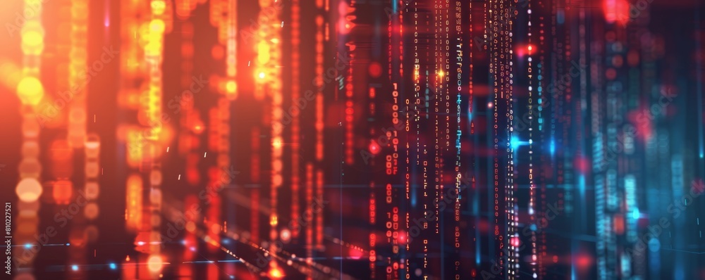 Digital Data Stream with Abstract Technology, Neon Lights, Futuristic Design, and Vibrant Colors Digital Data Stream with Abstract Technology, Neon Lights, Futuristic Design, and Vibrant Colors
