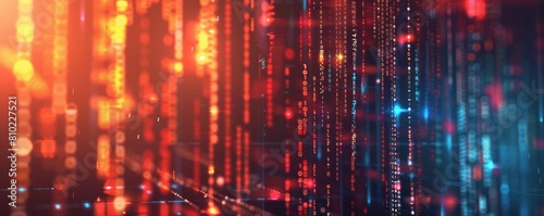 Wallpaper Mural Digital Data Stream with Abstract Technology, Neon Lights, Futuristic Design, and Vibrant Colors Torontodigital.ca