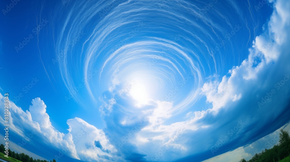 Expansive Blue Sky with Radiant Sunshine and Whispy Clouds Expansive Blue Sky with Radiant Sunshine and Whispy Clouds