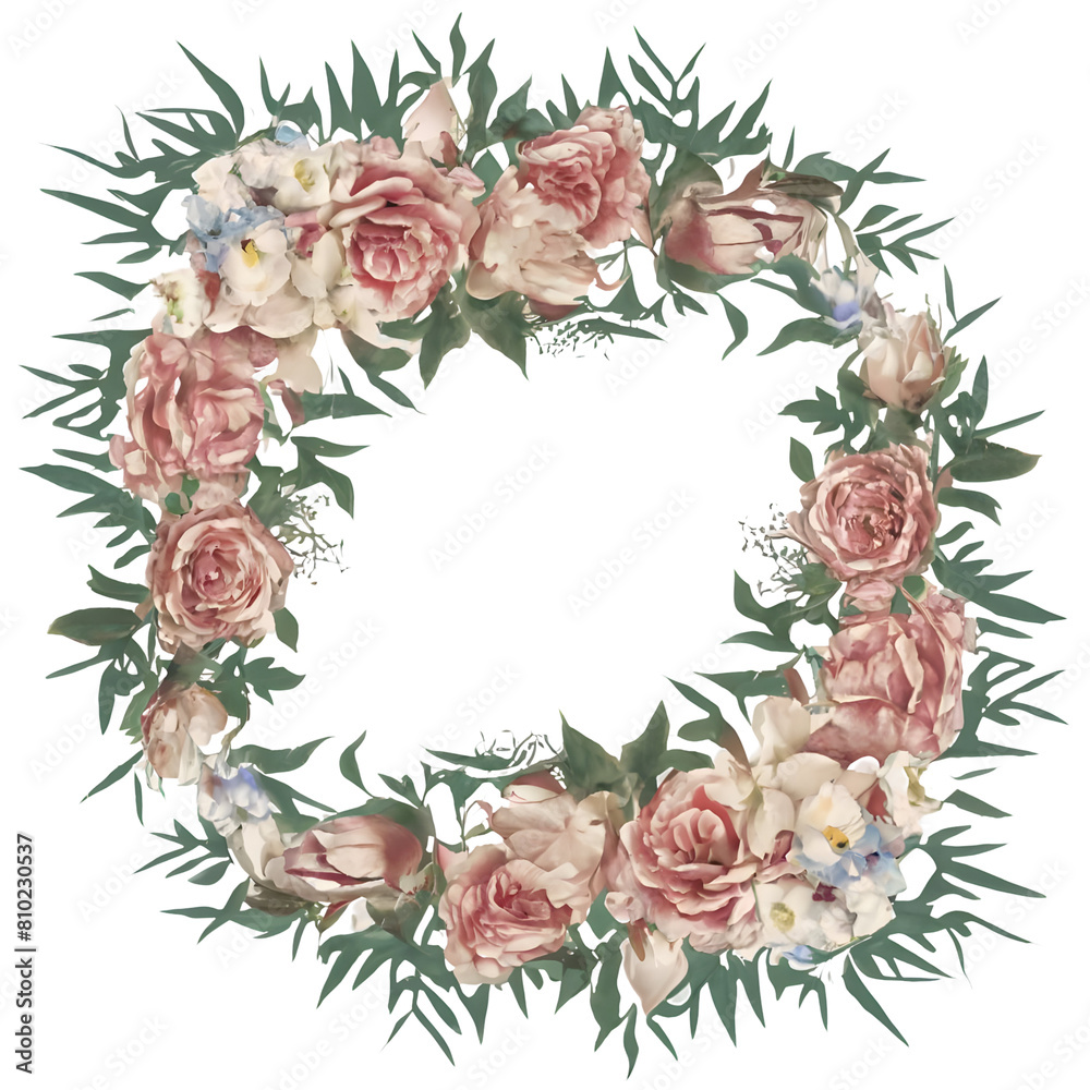 Fototapeta premium Flower Border Frame, Wedding Decor 