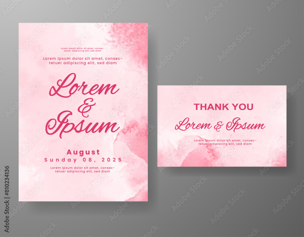 Wedding invitation with abstract watercolor background Wedding invitation with abstract watercolor background