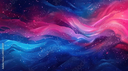 A colorful space background with a blue and pink swirl. The blue and pink colors are vibrant and the swirl adds a sense of movement and energy to the scene. Scene is one of excitement and wonder photo