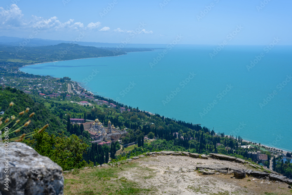 Ruins of Anacopia Fortress at the top of the Iverian Mountain in New Athos, Abkhazia. Ruins of Anacopia Fortress at the top of the Iverian Mountain in New Athos, Abkhazia.