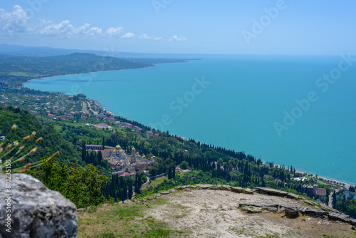 Ruins of Anacopia Fortress at the top of the Iverian Mountain in New Athos, Abkhazia.