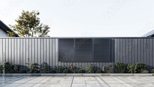 Wallpaper Mural Capture the sleek, modern lines of the solar panel fence against a pristine white backdrop. Torontodigital.ca
