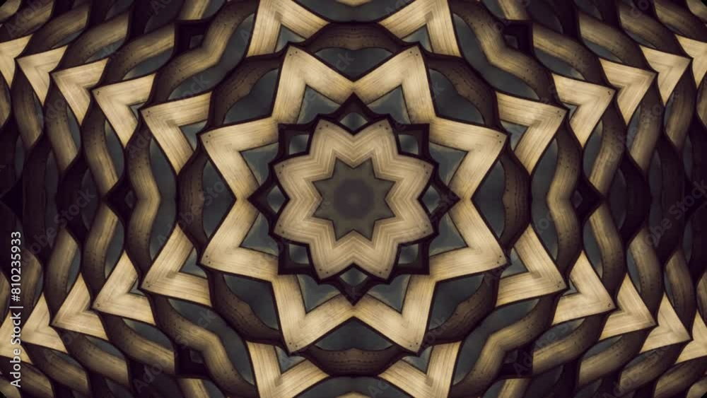 3d wood abstract arabesque kaleidoscopic background