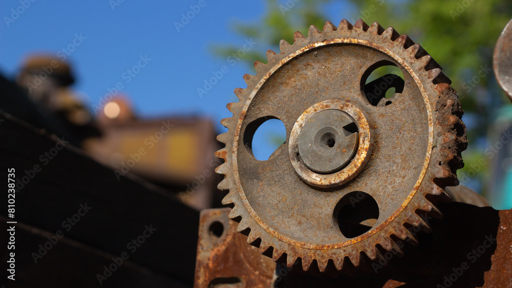 timing gear of the engine shaft. close-up