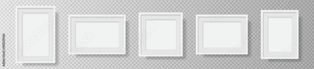Photo Realistic White Blank Picture Frame, hanging on a Wall from the ...