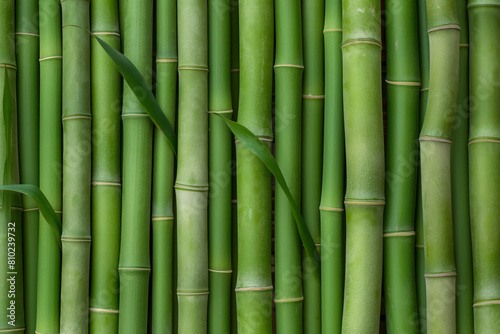  close up of green bamboo stalks