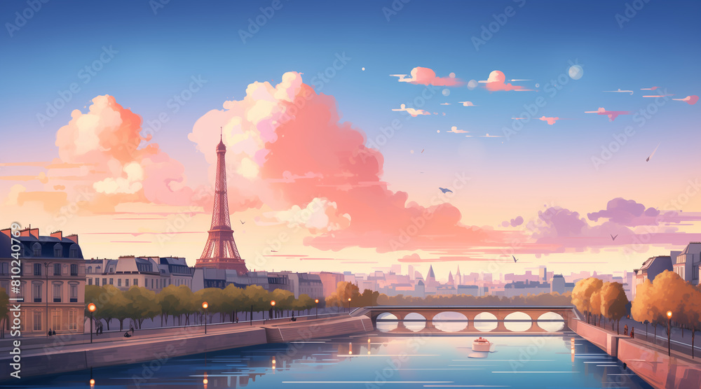 Fototapeta premium paris background for social media. illustration