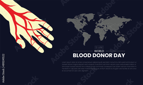 World Blood Donor Day background with blood drop. 14 june.