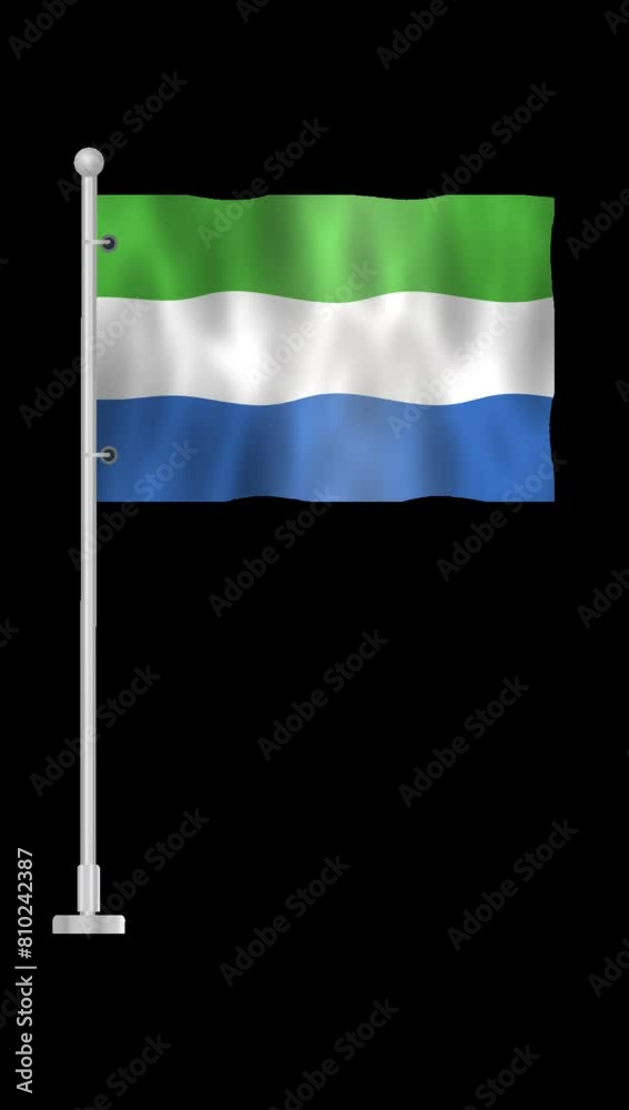 Flag of SIERRA LEONE, SIERRA LEONE flag, 3d SIERRA LEONE waving flag ...