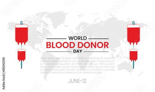 World Blood Donor Day background with blood drop. 14 june.