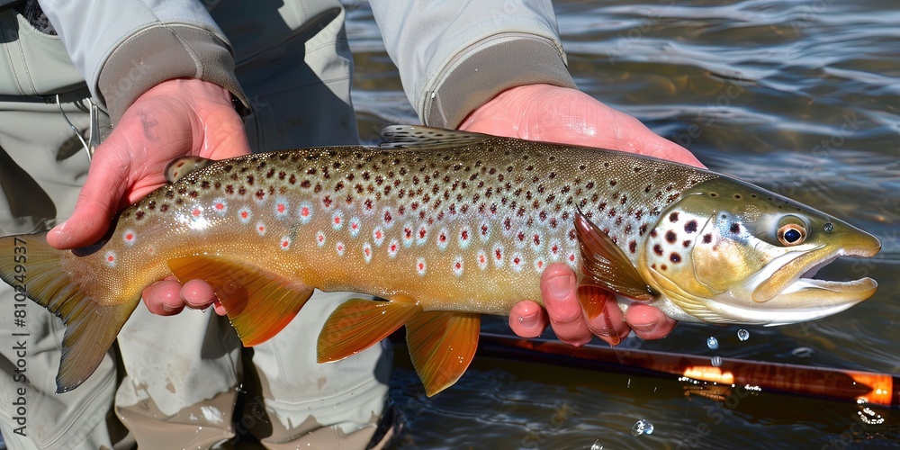 Obraz premium fisherman holding catch