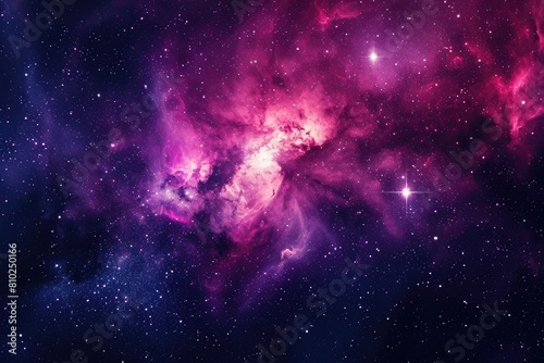 Epic cosmic nebula and twinkling stars. Illustration of a background with a majestic space theme.