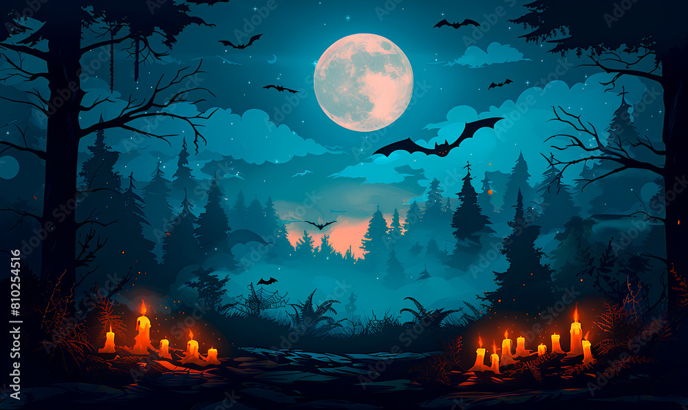 Halloween background with pumpkins and bats Halloween background with pumpkins and bats