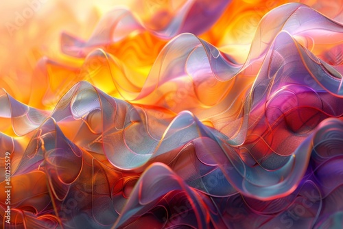 3d Dynamic Fluidity, Pulsating Waves, Energetic Patterns, Vibrant Hues, Layered Composition, Translucent Surfaces, Optical Effects, Bold Contrasts, Flowing Motion