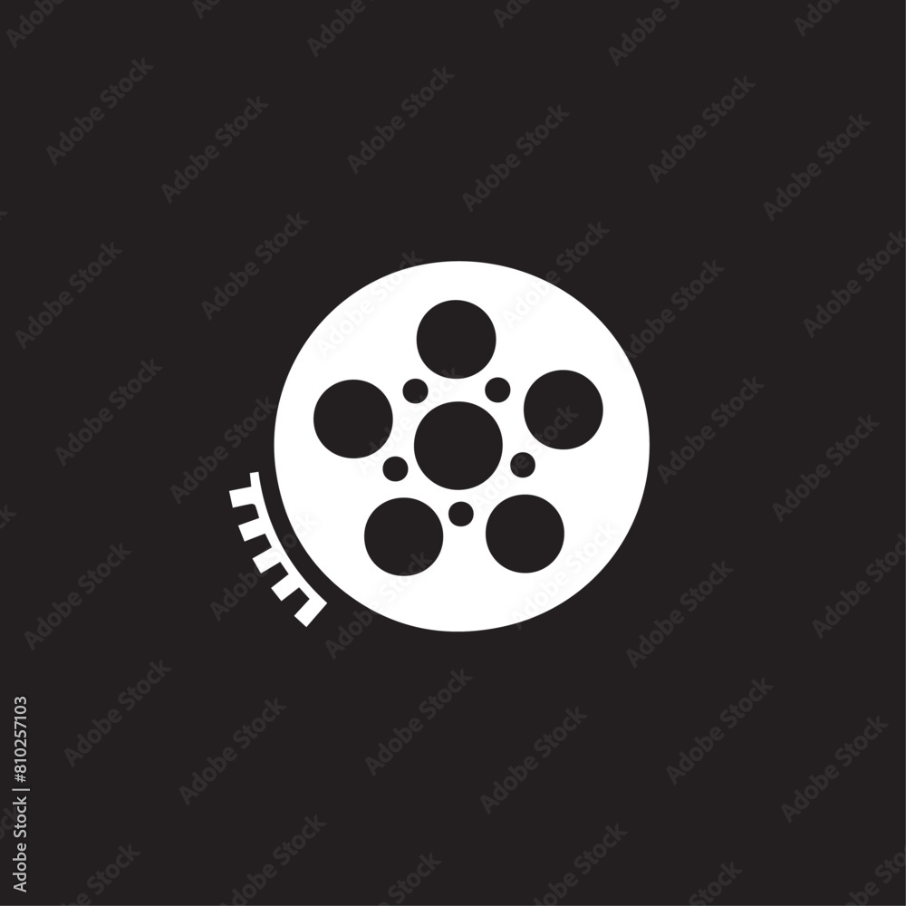 Film in cartoon, doodle style . Image for t-shirt, web, mobile apps and ui. Isolated 2d vector illustration in logo, icon, sketch style, Eps 10, black and white. AI Generative
