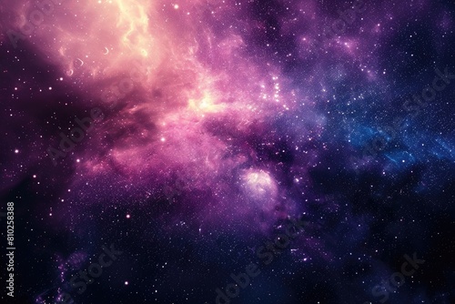 Mystical universe. Bright stars and expanding nebula. Illustration of a background with a majestic space theme. photo