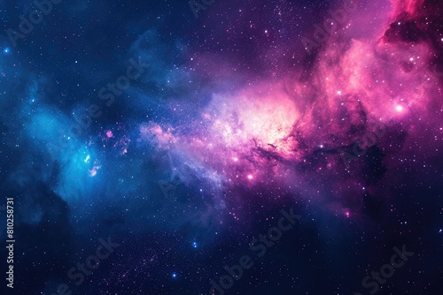 Deep space exploration. Colorful nebula and distant galaxies. Illustration of a background with a majestic space theme.