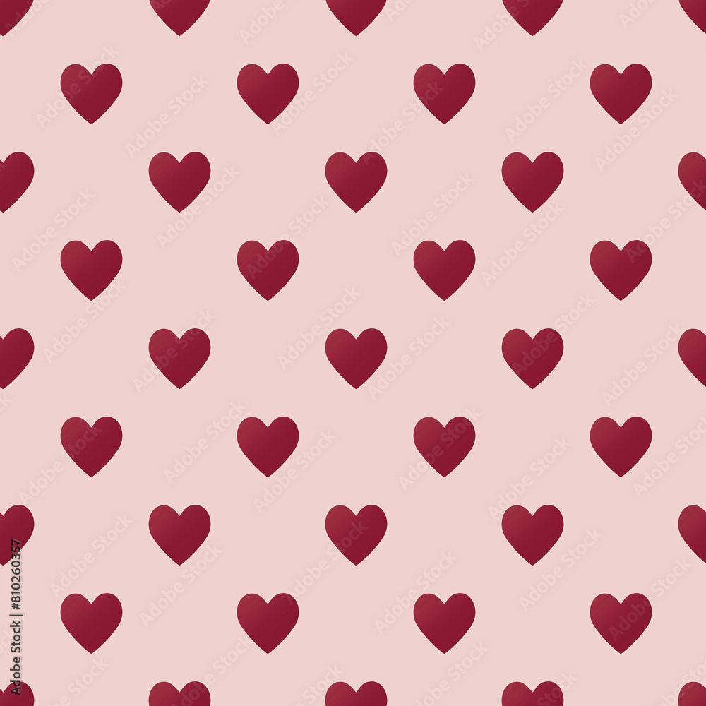 Valentine pattern seamless heart shape red colors background.
