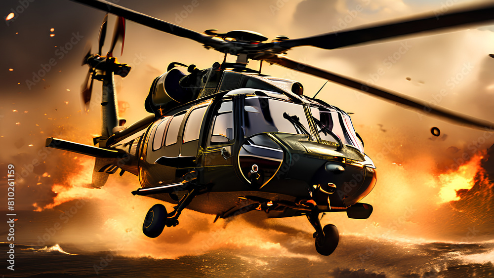 In the Skies: Helicopter in Flight - Aerial Adventure In the Skies: Helicopter in Flight - Aerial Adventure