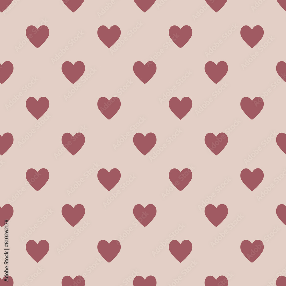 Valentine pattern seamless heart shape pink colors background.