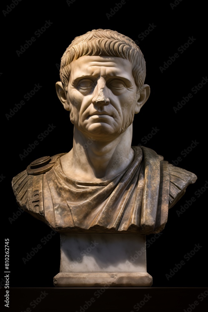Obraz premium Bust of a stern-looking roman emperor