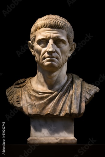 Bust of a stern-looking roman emperor