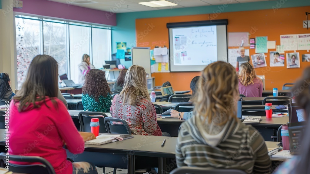 classroom filled with aspiring educators learning teaching methodologies and strategies classroom filled with aspiring educators learning teaching methodologies and strategies