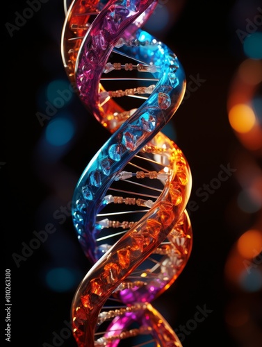 Colorful DNA helix structure © Balaraw