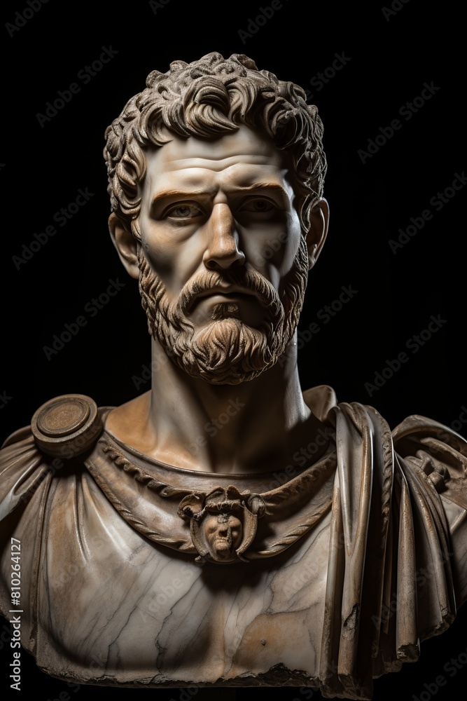 Dramatic portrait of a stern-looking ancient roman emperor Dramatic portrait of a stern-looking ancient roman emperor