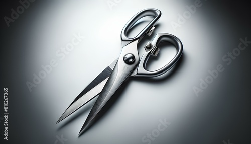 Images of steel cutting scissors, The images showcase the scissors' sturdy stainless steel blades and ergonomically shaped handles, highlighting their robust construction and professional quality. photo