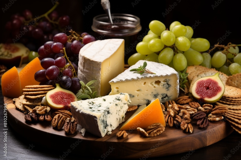 Gourmet cheese and fruit platter Gourmet cheese and fruit platter