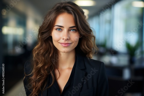 Confident business woman with beautiful wavy hair Free Download Confident business woman with beautiful wavy hair - GFXLoad