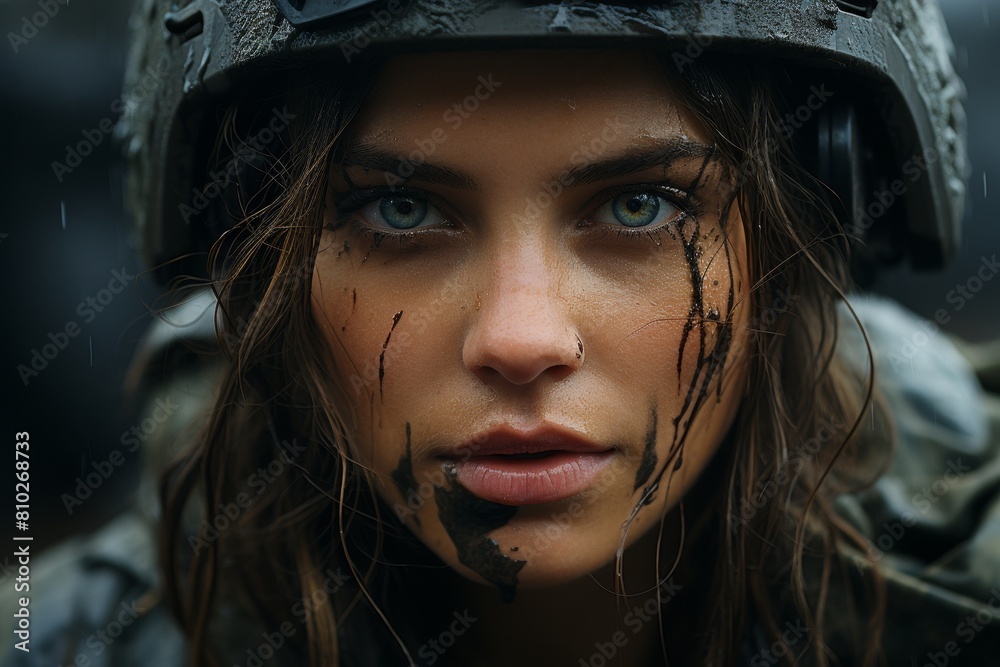 Intense gaze of a determined warrior