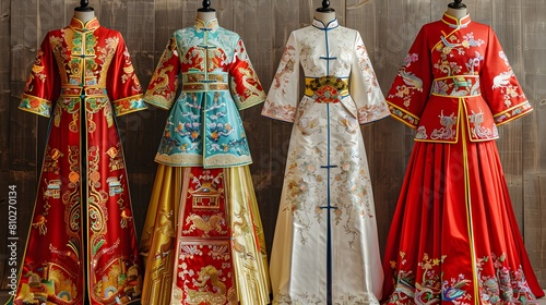 Chinese tradition marriage formal dress of bride